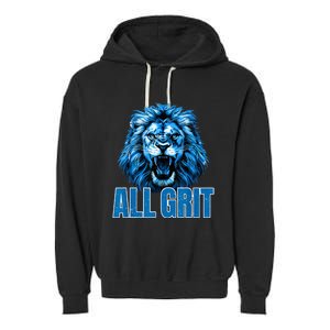 Spirit Quote All Grit Retro Lion Lover Garment-Dyed Fleece Hoodie