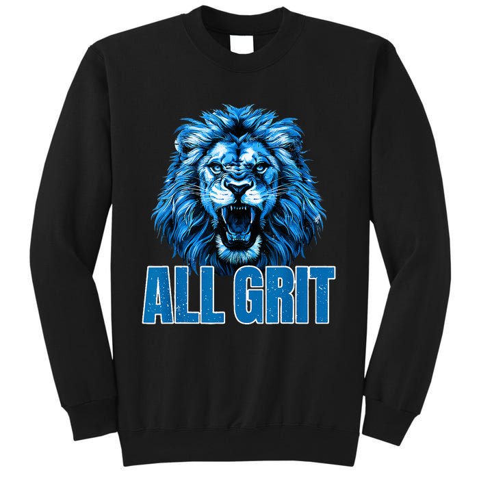 Spirit Quote All Grit Retro Lion Lover Tall Sweatshirt