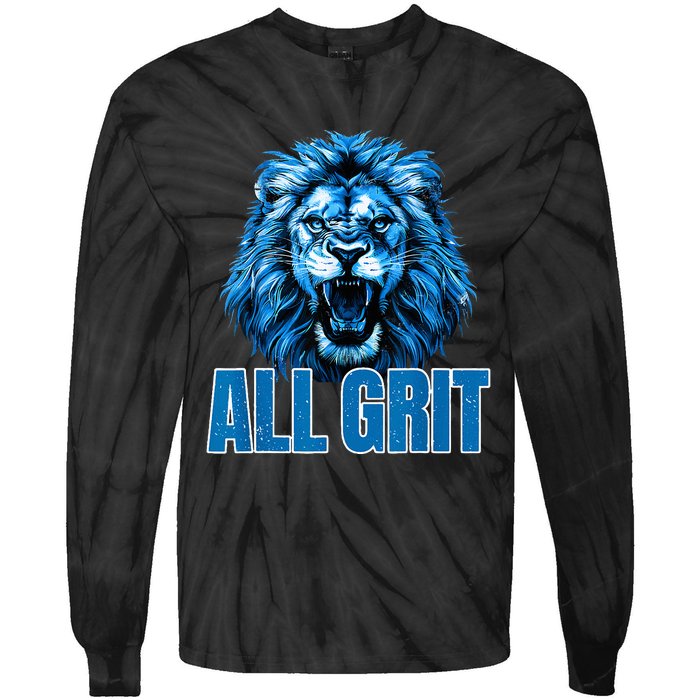 Spirit Quote All Grit Retro Lion Lover Tie-Dye Long Sleeve Shirt