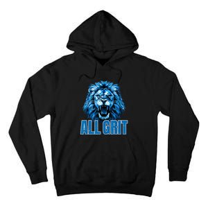 Spirit Quote All Grit Retro Lion Lover Tall Hoodie