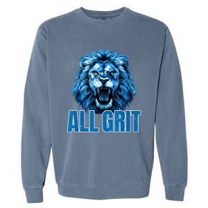 Spirit Quote All Grit Retro Lion Lover Garment-Dyed Sweatshirt