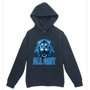 Spirit Quote All Grit Retro Lion Lover Urban Pullover Hoodie