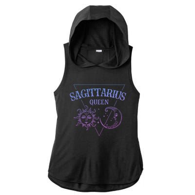 Sagittarius Queen / Blue Sun And Moon Sagittarius Birthday Great Gift Ladies PosiCharge Tri-Blend Wicking Draft Hoodie Tank