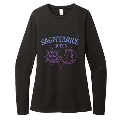 Sagittarius Queen / Blue Sun And Moon Sagittarius Birthday Great Gift Womens CVC Long Sleeve Shirt