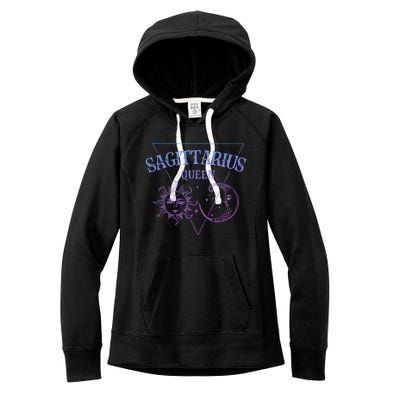 Sagittarius Queen / Blue Sun And Moon Sagittarius Birthday Great Gift Women's Fleece Hoodie