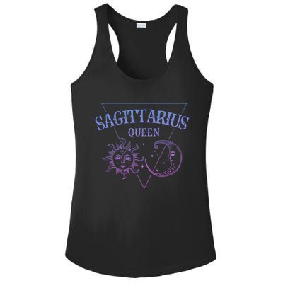 Sagittarius Queen / Blue Sun And Moon Sagittarius Birthday Great Gift Ladies PosiCharge Competitor Racerback Tank