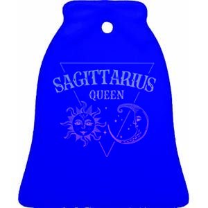 Sagittarius Queen / Blue Sun And Moon Sagittarius Birthday Great Gift Ceramic Bell Ornament