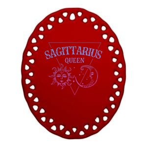 Sagittarius Queen / Blue Sun And Moon Sagittarius Birthday Great Gift Ceramic Oval Ornament