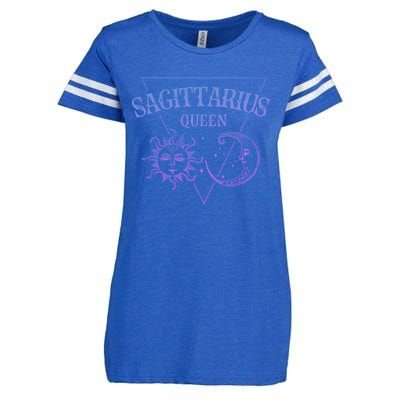 Sagittarius Queen / Blue Sun And Moon Sagittarius Birthday Great Gift Enza Ladies Jersey Football T-Shirt