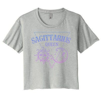 Sagittarius Queen / Blue Sun And Moon Sagittarius Birthday Great Gift Women's Crop Top Tee