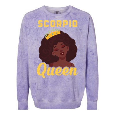 Scorpio Queen Birthday Black Gift Colorblast Crewneck Sweatshirt