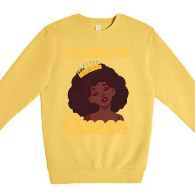 Scorpio Queen Birthday Black Gift Premium Crewneck Sweatshirt