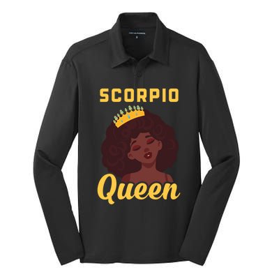 Scorpio Queen Birthday Black Gift Silk Touch Performance Long Sleeve Polo