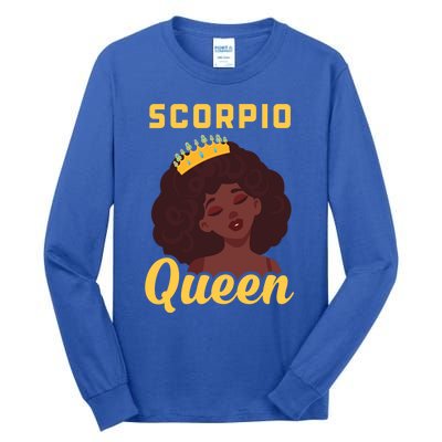 Scorpio Queen Birthday Black Gift Tall Long Sleeve T-Shirt