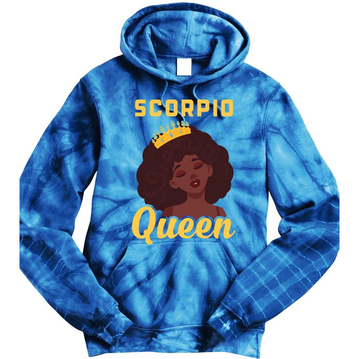 Scorpio Queen Birthday Black Gift Tie Dye Hoodie