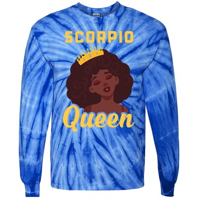 Scorpio Queen Birthday Black Gift Tie-Dye Long Sleeve Shirt