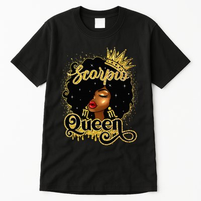 Scorpio Queen Birthday Afro Natural Hair Black Wo  Tall T-Shirt