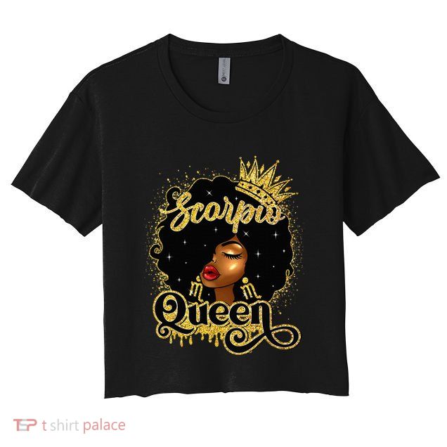 Scorpio Queen Birthday Afro Natural Hair Black Wo  Crop Top