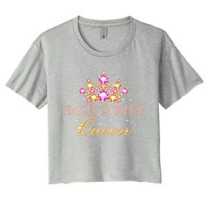 Sagittarius Queen Birthday Cool Gift Astrology Zodiac Sign Gift Women's Crop Top Tee