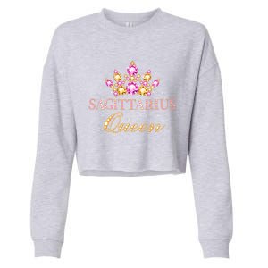 Sagittarius Queen Birthday Cool Gift Astrology Zodiac Sign Gift Cropped Pullover Crew