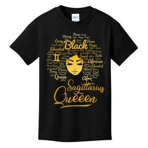 Sagittarius Queen Birthday Zodiac Born In January December Kids T-Shirt