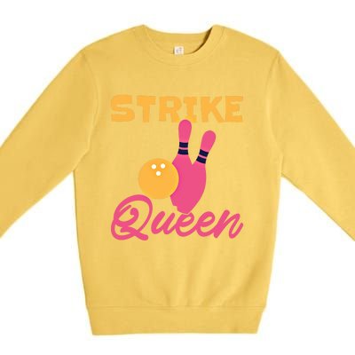 Strike Queen Bowling Team Bowler Gift Premium Crewneck Sweatshirt