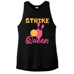 Strike Queen Bowling Team Bowler Gift Ladies PosiCharge Tri-Blend Wicking Tank