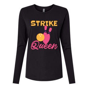 Strike Queen Bowling Team Bowler Gift Womens Cotton Relaxed Long Sleeve T-Shirt