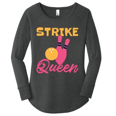 Strike Queen Bowling Team Bowler Gift Women's Perfect Tri Tunic Long Sleeve Shirt