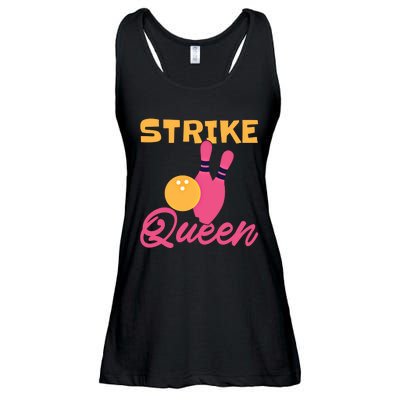 Strike Queen Bowling Team Bowler Gift Ladies Essential Flowy Tank