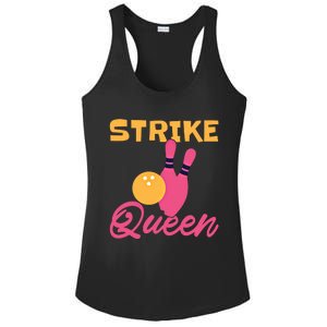 Strike Queen Bowling Team Bowler Gift Ladies PosiCharge Competitor Racerback Tank