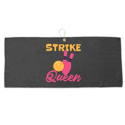 Strike Queen Bowling Team Bowler Gift Large Microfiber Waffle Golf Towel