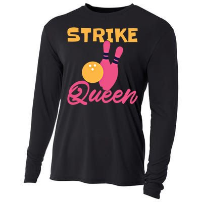 Strike Queen Bowling Team Bowler Gift Cooling Performance Long Sleeve Crew