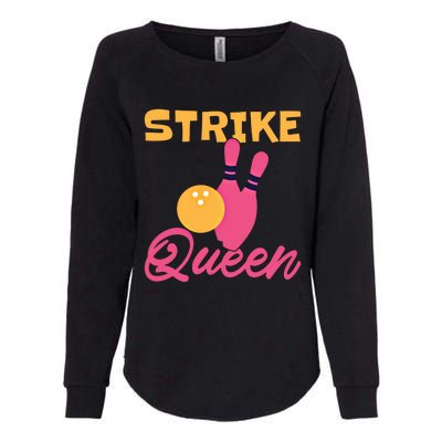 Strike Queen Bowling Team Bowler Gift Womens California Wash Sweatshirt