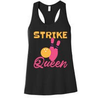 Strike Queen Bowling Team Bowler Gift Women's Racerback Tank