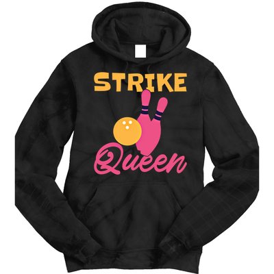 Strike Queen Bowling Team Bowler Gift Tie Dye Hoodie