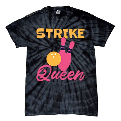 Strike Queen Bowling Team Bowler Gift Tie-Dye T-Shirt