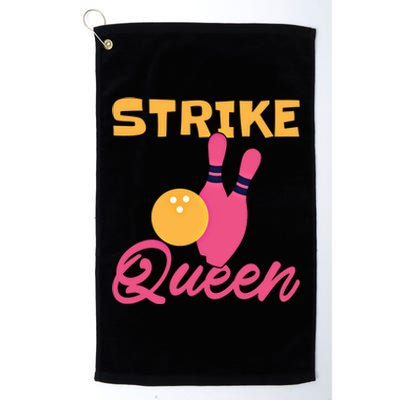 Strike Queen Bowling Team Bowler Gift Platinum Collection Golf Towel