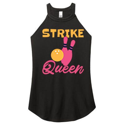 Strike Queen Bowling Team Bowler Gift Women's Perfect Tri Rocker Tank