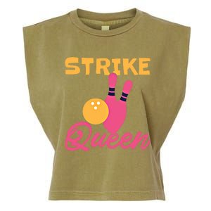 Strike Queen Bowling Team Bowler Gift Garment-Dyed Women's Muscle Tee