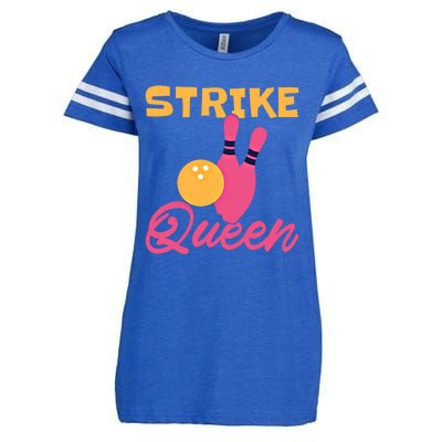 Strike Queen Bowling Team Bowler Gift Enza Ladies Jersey Football T-Shirt