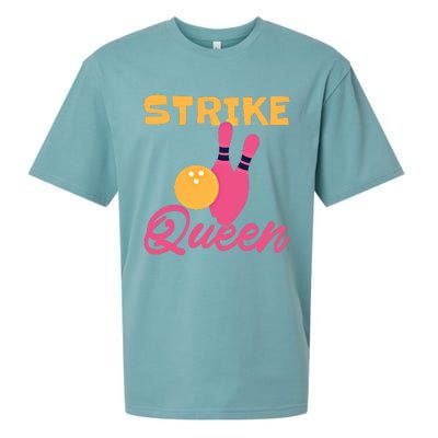 Strike Queen Bowling Team Bowler Gift Sueded Cloud Jersey T-Shirt