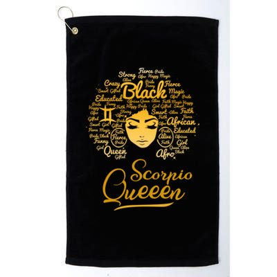 Scorpio Queen Black Queen Birthday Funny Gift Zodiac Gift Platinum Collection Golf Towel