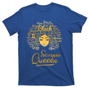 Scorpio Queen Black Queen Birthday Funny Gift Zodiac Gift T-Shirt