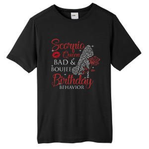 Scorpio Queen Bad Boujee Birthday Behavior High Heels Gift Tall Fusion ChromaSoft Performance T-Shirt