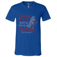 Scorpio Queen Bad Boujee Birthday Behavior High Heels Gift V-Neck T-Shirt