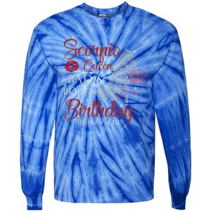 Scorpio Queen Bad Boujee Birthday Behavior High Heels Gift Tie-Dye Long Sleeve Shirt