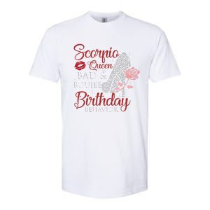 Scorpio Queen Bad Boujee Birthday Behavior High Heels Gift Softstyle CVC T-Shirt