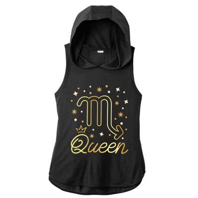 Scorpio Queen Born In October November Scorpio Birthday Gift Ladies PosiCharge Tri-Blend Wicking Draft Hoodie Tank