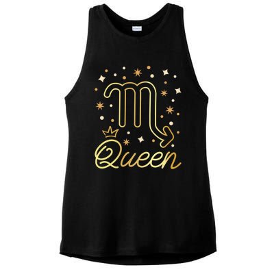 Scorpio Queen Born In October November Scorpio Birthday Gift Ladies PosiCharge Tri-Blend Wicking Tank